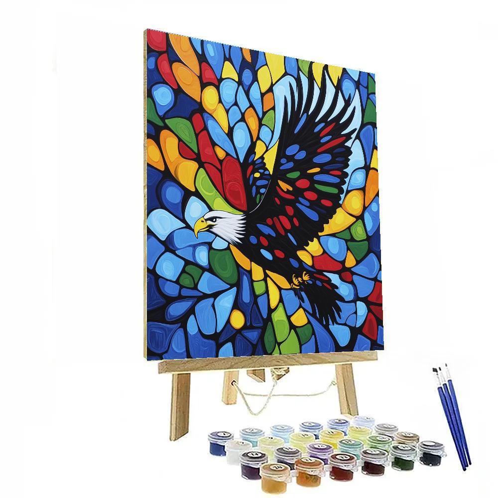 Norval Morrisseau Inspired Eagle Soaring Above Woodland Spirits Painting by numbers kit