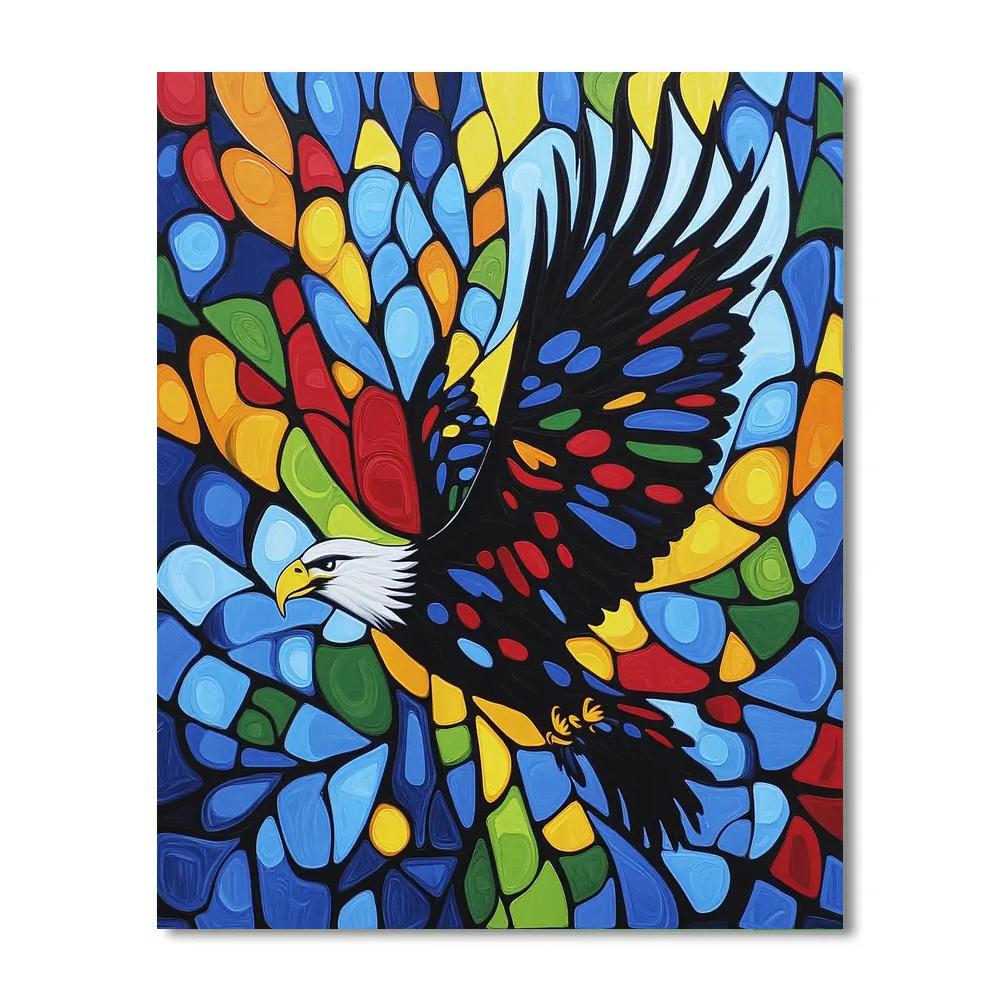 Norval Morrisseau Inspired Eagle Soaring Above Woodland Spirits Painting by numbers kit