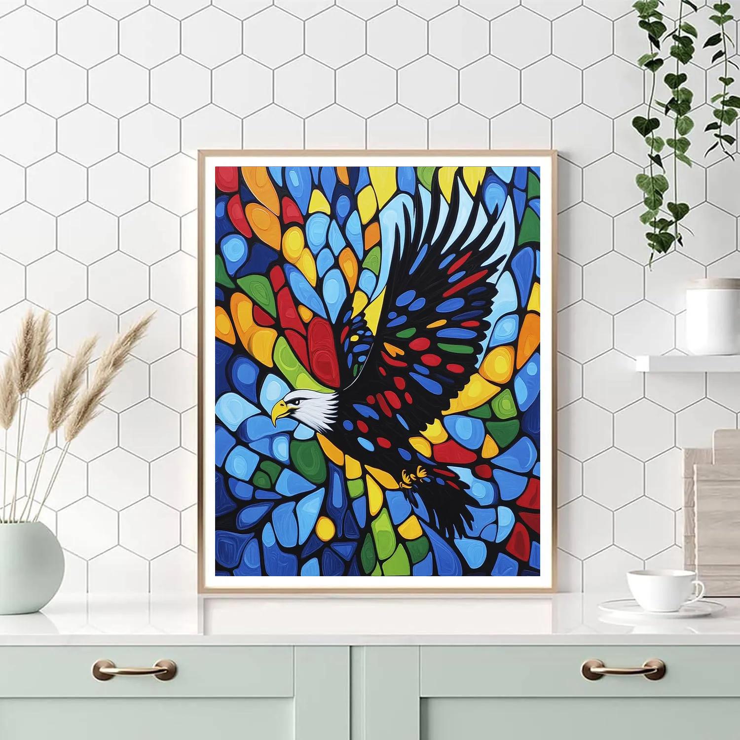Norval Morrisseau Inspired Eagle Soaring Above Woodland Spirits Painting by numbers kit
