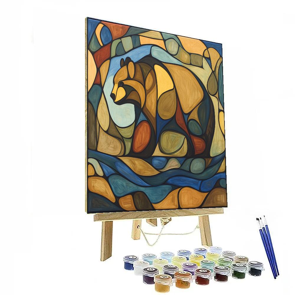 Norval Morrisseau Inspired Bear Of Earth And Water Harmony DIY paint by numbers