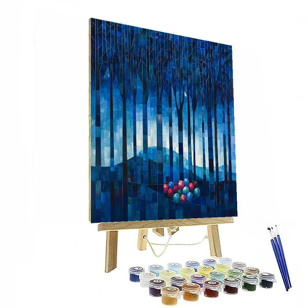 Pablo Picasso Inspired Geometric Nocturnal Orchard DIY paint by numbers