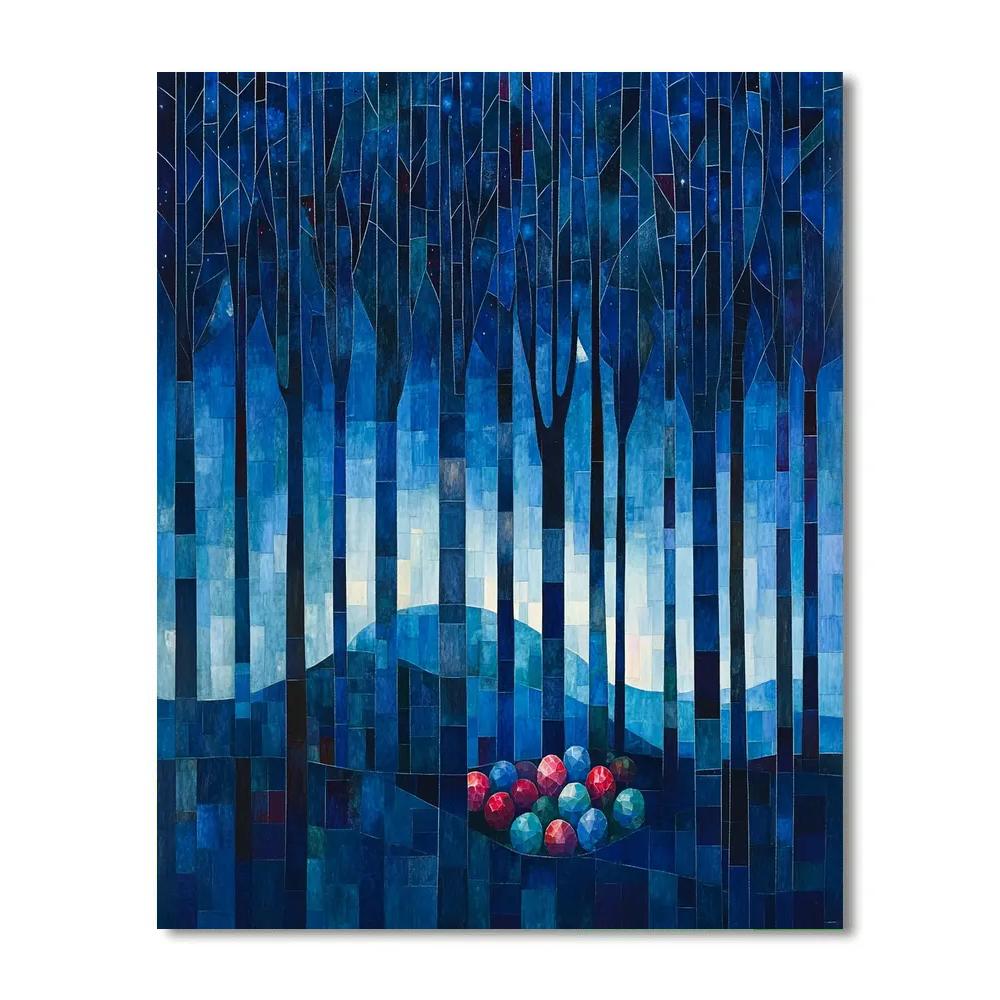 Pablo Picasso Inspired Geometric Nocturnal Orchard DIY paint by numbers