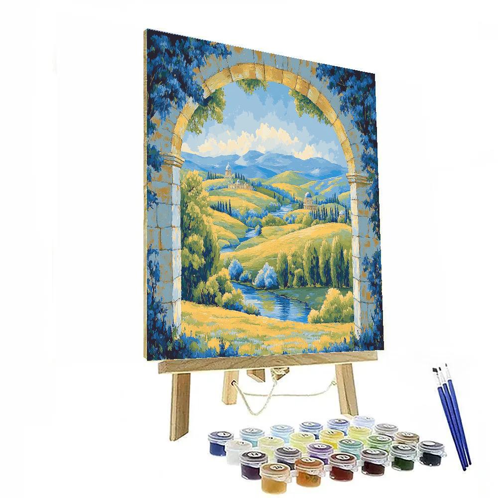 Raphael Inspired Luminous Arched Valley paint by numbers