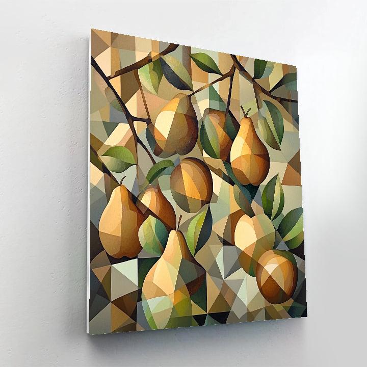 Pablo Picasso Inspired Cubist Abstracted Orchard In Muted Tones painting number kit