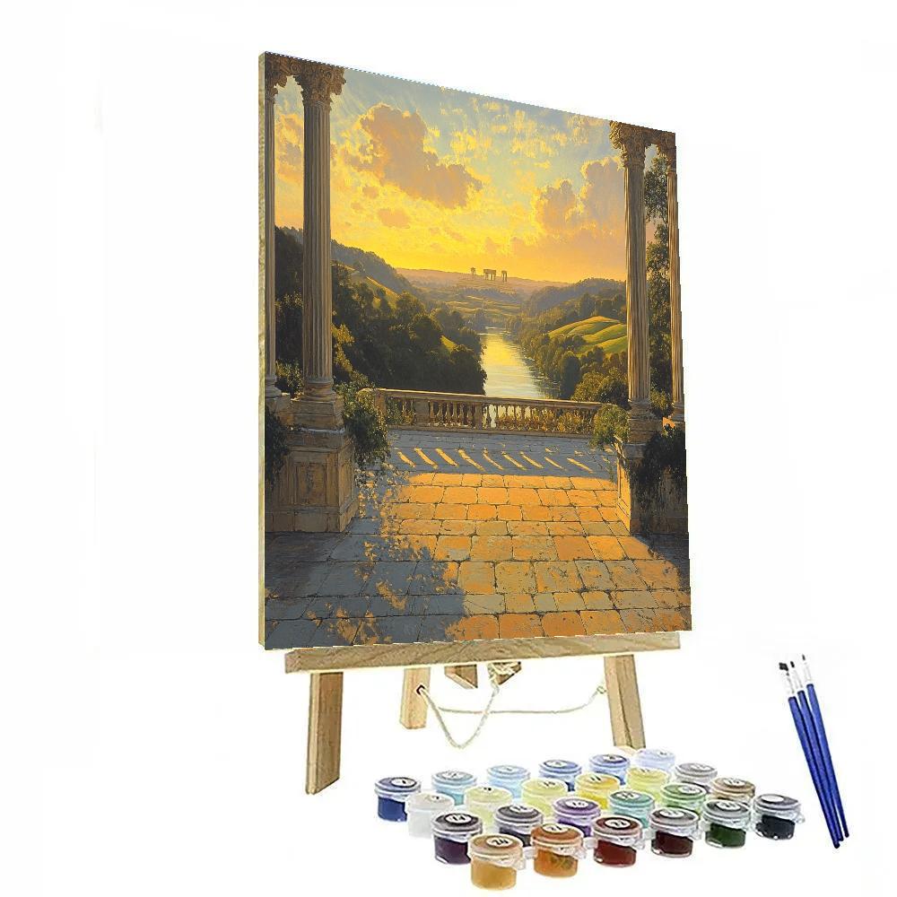 Raphael Inspired Serene Temple Overlook DIY paint by numbers