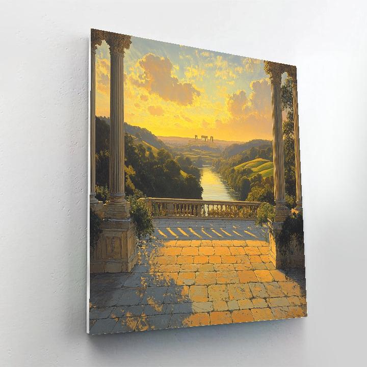 Raphael Inspired Serene Temple Overlook DIY paint by numbers