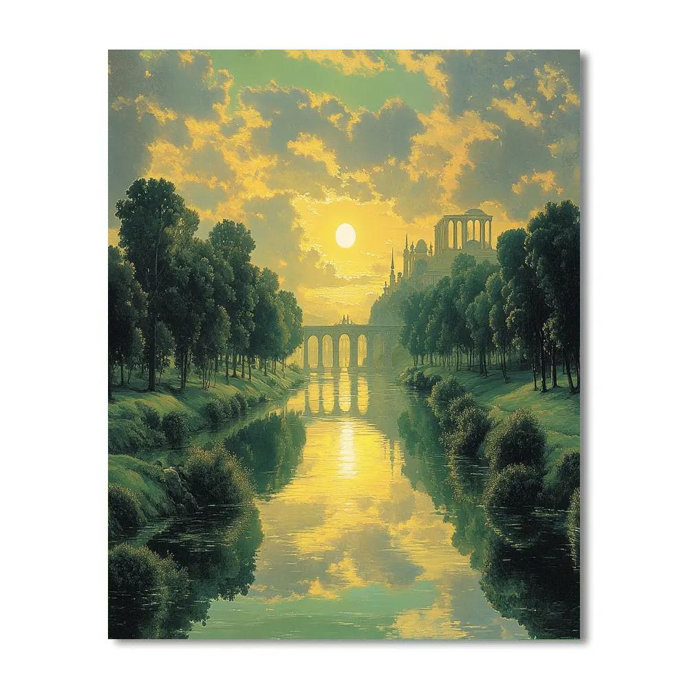 Raphael Inspired Symmetrical River Horizon paint by color