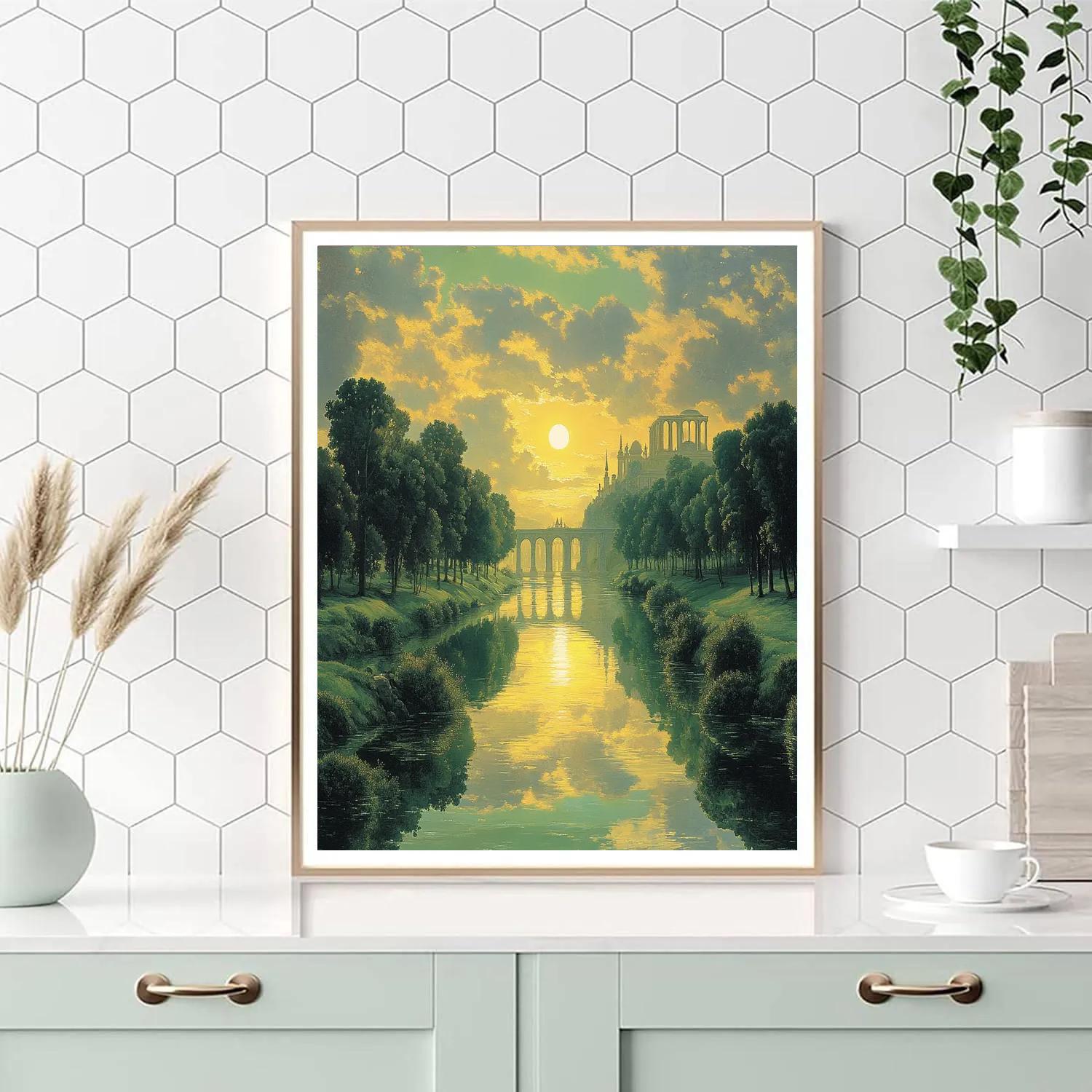 Raphael Inspired Symmetrical River Horizon paint by color