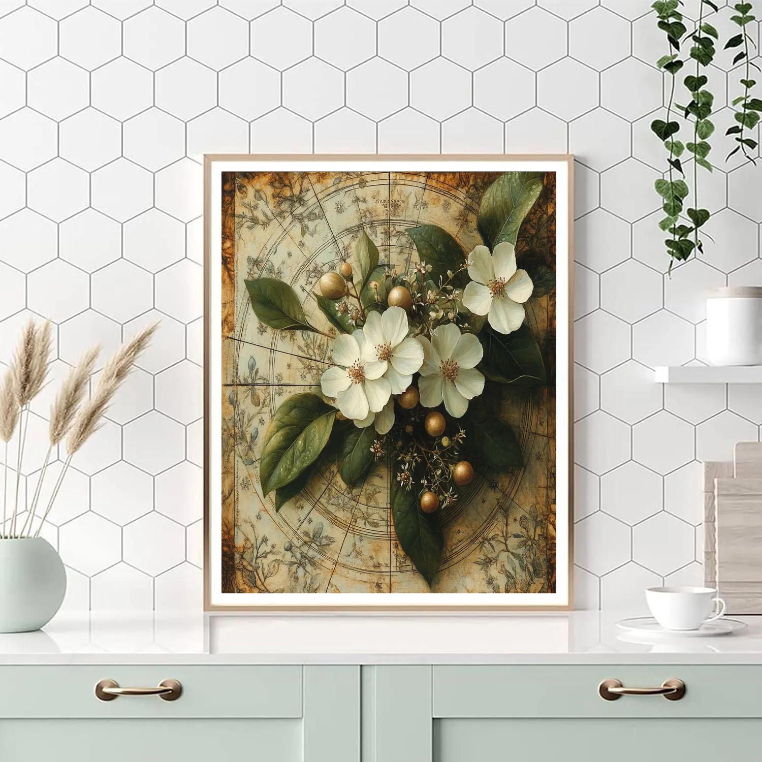 Leonardo Da Vinci Inspired Botanical Nebula paint by numbers