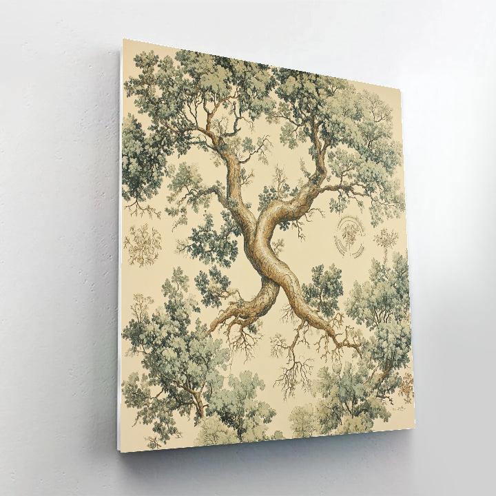 Leonardo Da Vinci Inspired Intertwined Tree Roots Painting by numbers kit
