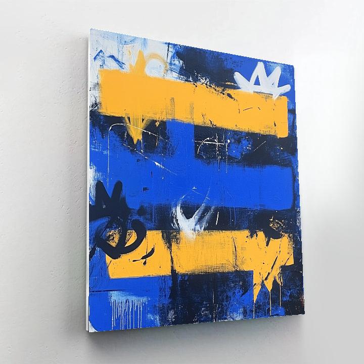 Jean-Michel Basquiat Inspired Neon Orbit paint by number