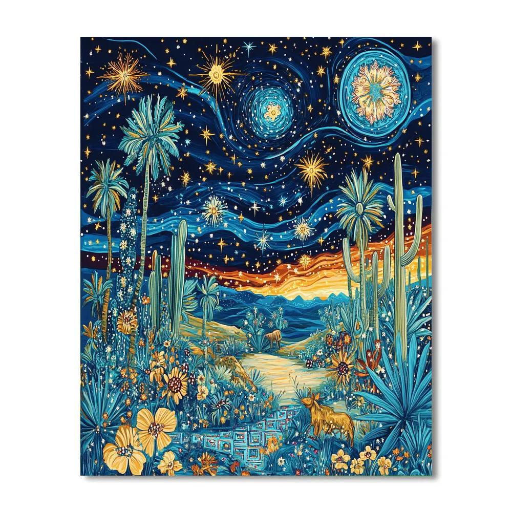 Frida Kahlo Inspired Resilient Night Sky DIY paint by numbers