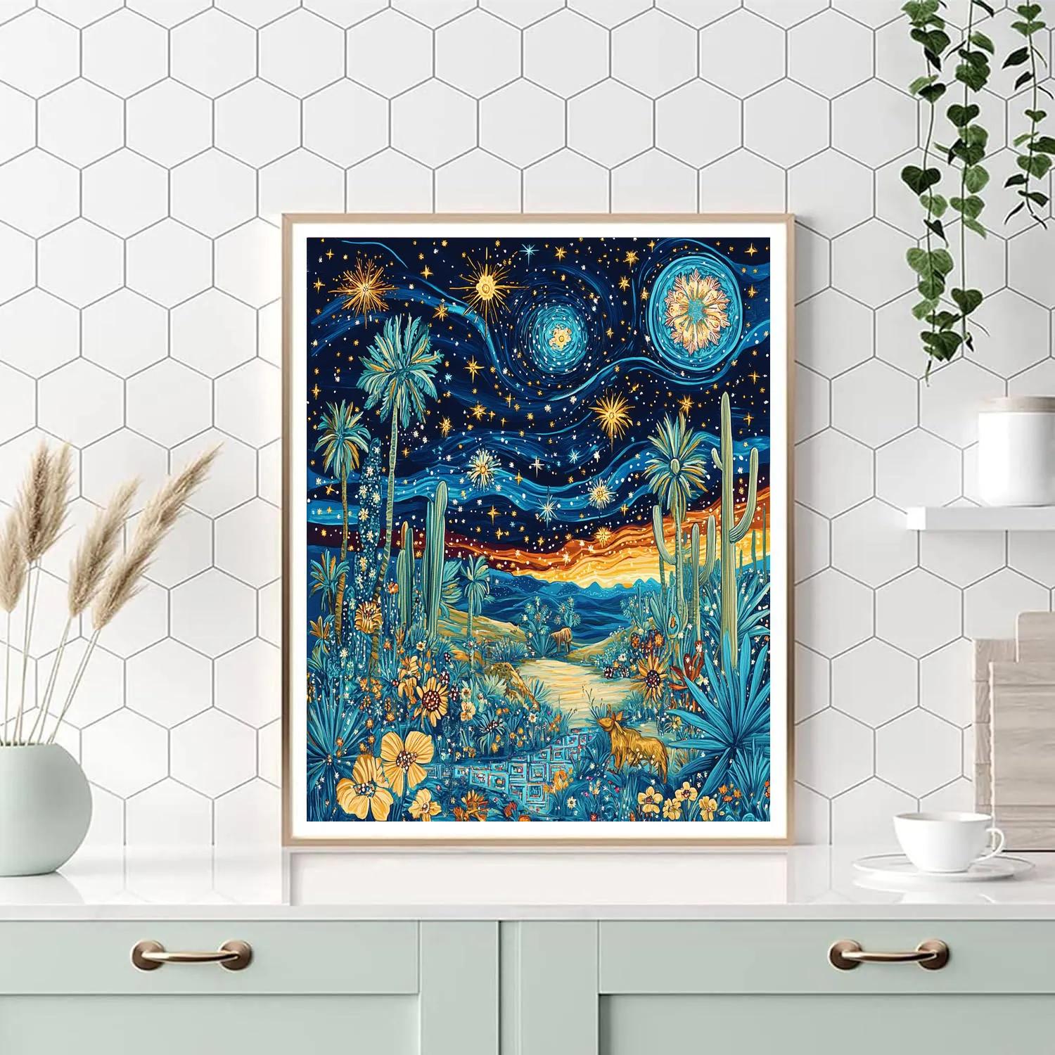 Frida Kahlo Inspired Resilient Night Sky DIY paint by numbers