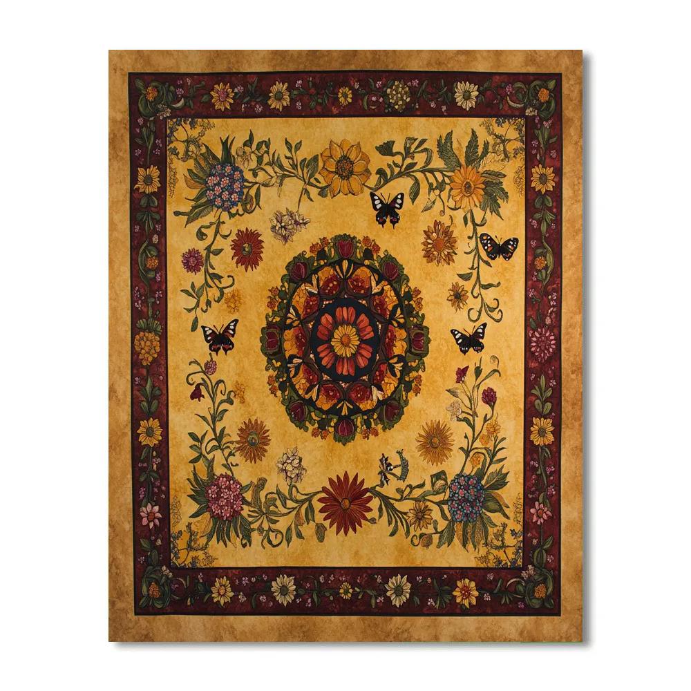 Frida Kahlo Inspired Ancestral Bloom Tapestry DIY paint by numbers