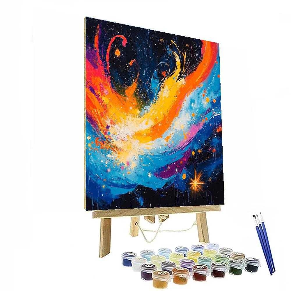 Jean-Michel Basquiat Inspired Cosmic Reflections paint by color