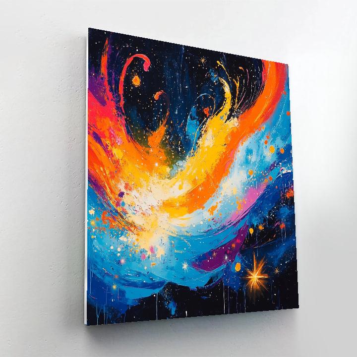 Jean-Michel Basquiat Inspired Cosmic Reflections paint by color