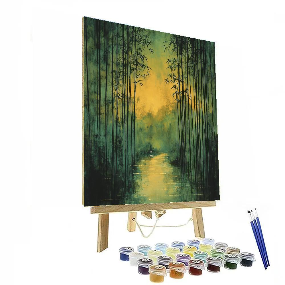 Zhao Mengfu Inspired Bamboo Melody At Dusk Number painting