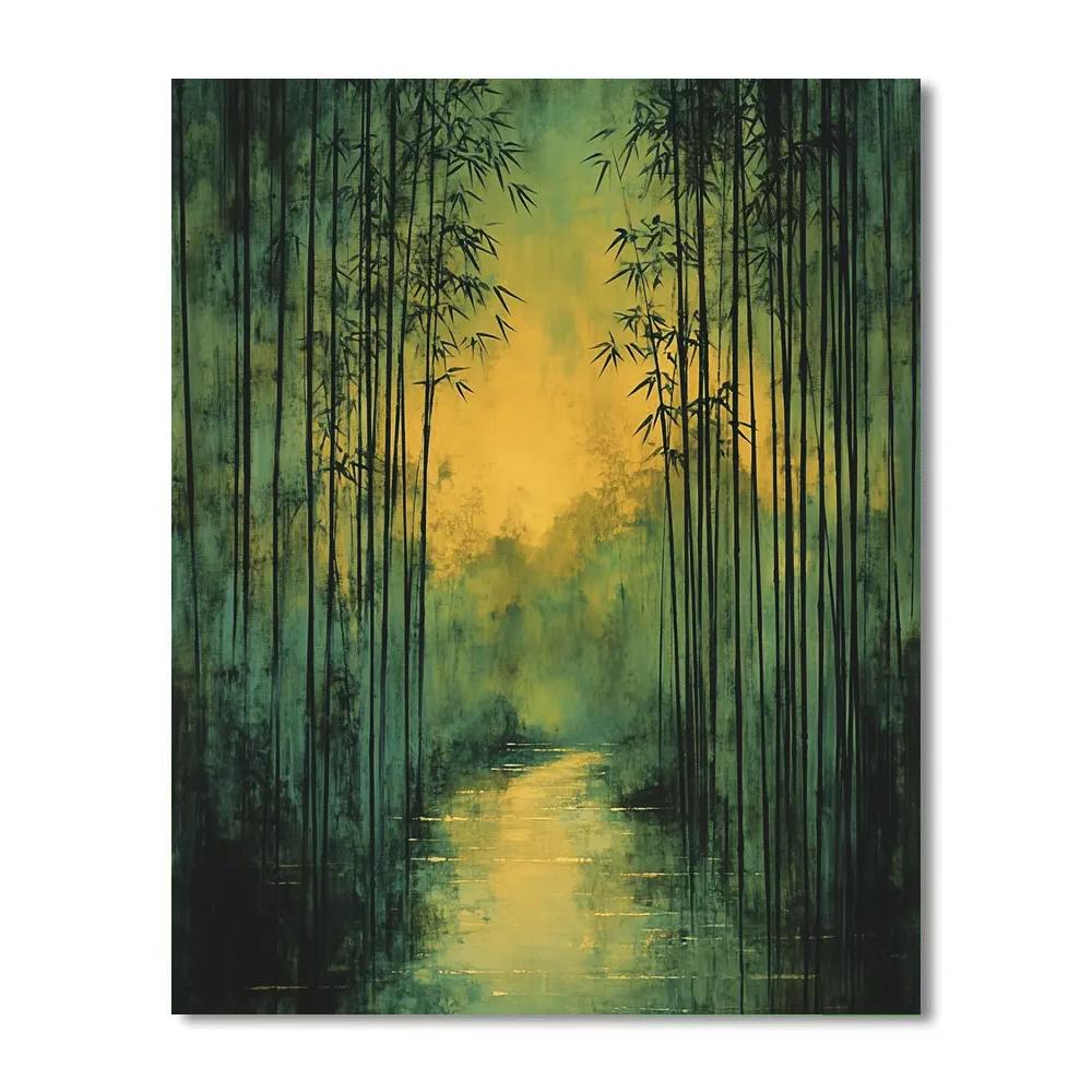 Zhao Mengfu Inspired Bamboo Melody At Dusk Number painting