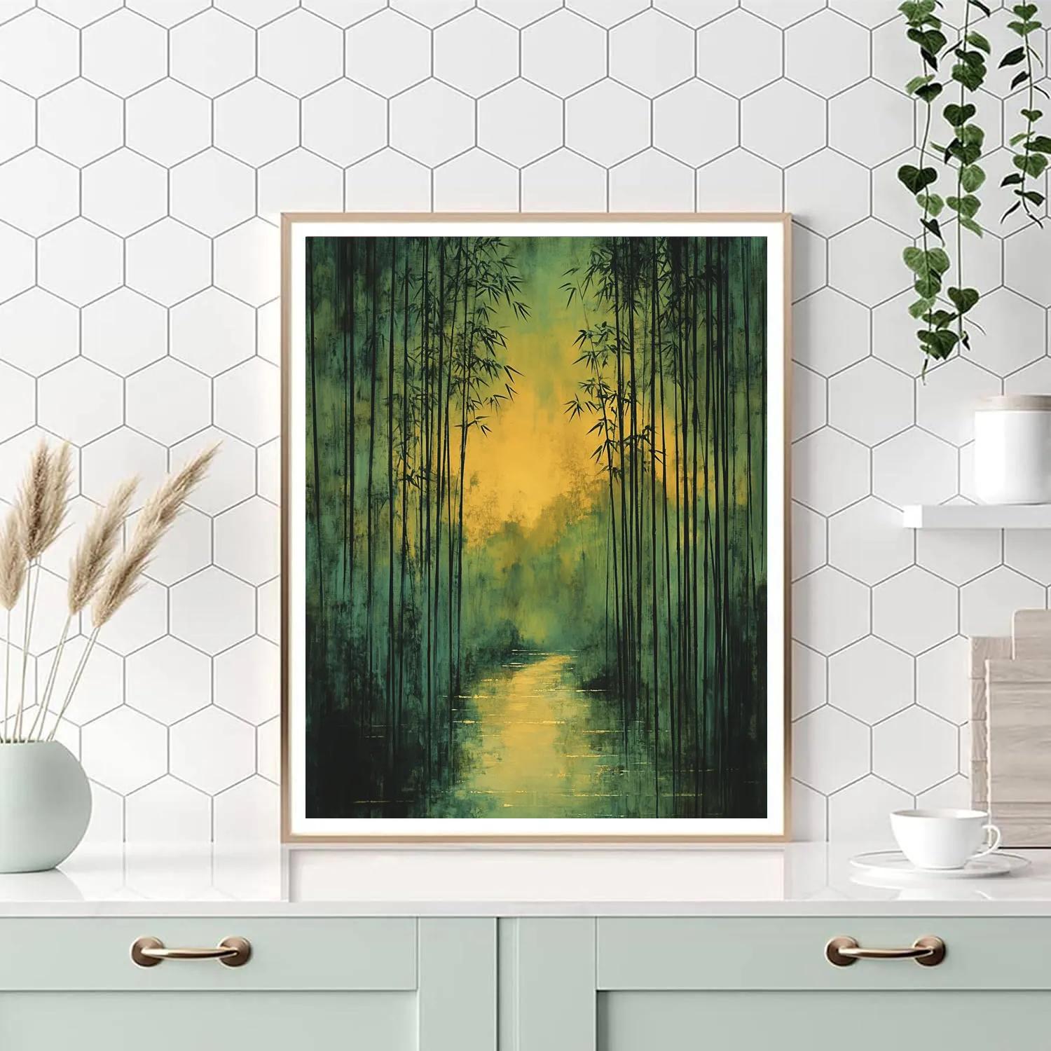 Zhao Mengfu Inspired Bamboo Melody At Dusk Number painting