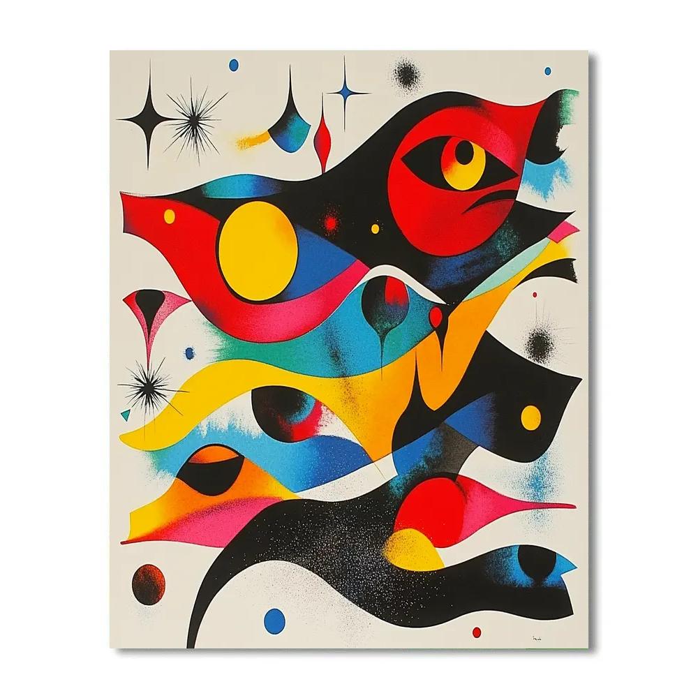Joan Miró Inspired Abstract Harmony Numbered painting kits