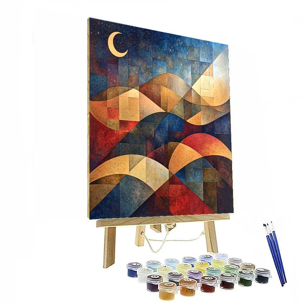 Paul Klee Inspired Harmonic Nebula Lattice DIY paint by numbers