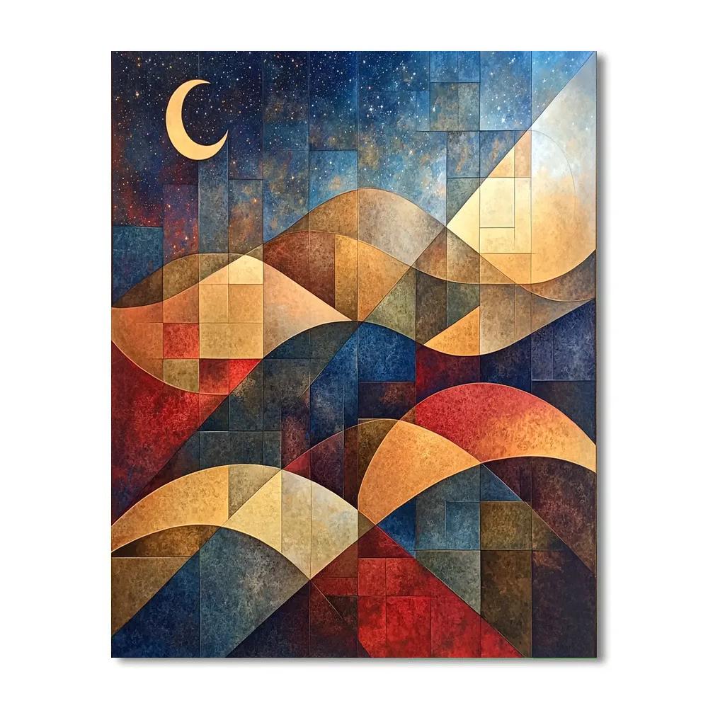 Paul Klee Inspired Harmonic Nebula Lattice DIY paint by numbers