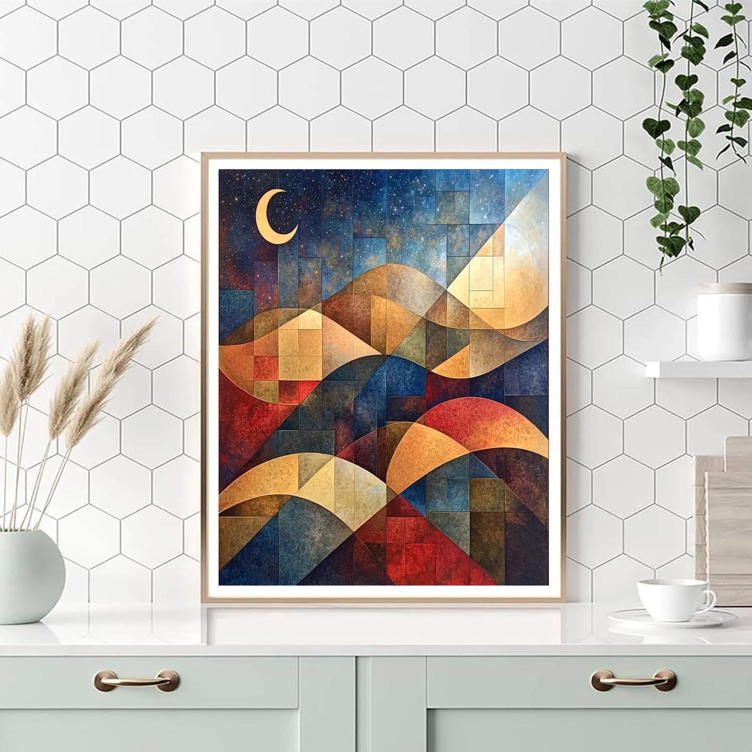 Paul Klee Inspired Harmonic Nebula Lattice DIY paint by numbers