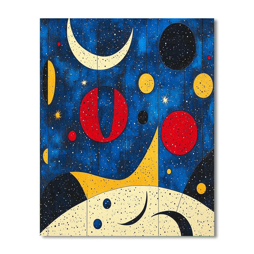 Joan Miró Inspired Celestial Tidal Garden paint by number