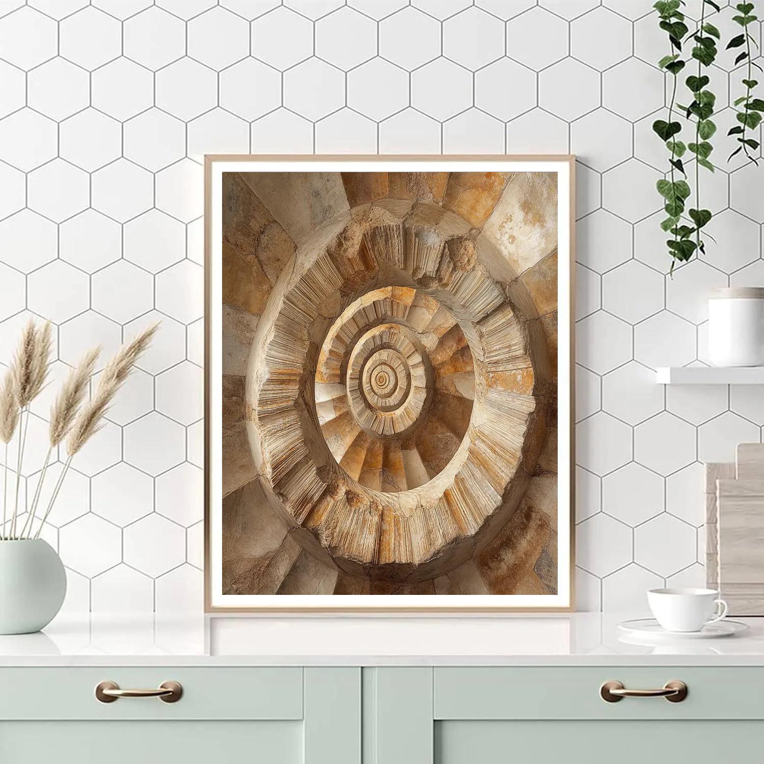 Michelangelo Inspired Fossil Dome Number painting