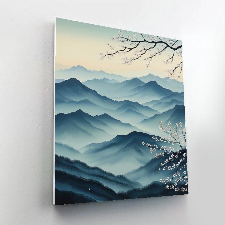 Hiroshige Inspired Mountain Dawn Paint by numbers art