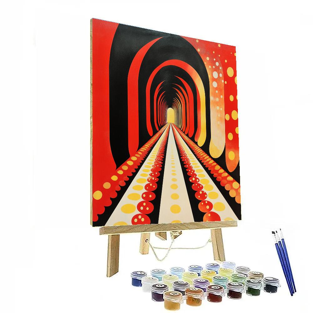 Yayoi Kusama Inspired Cosmic Polka Garden paint by number