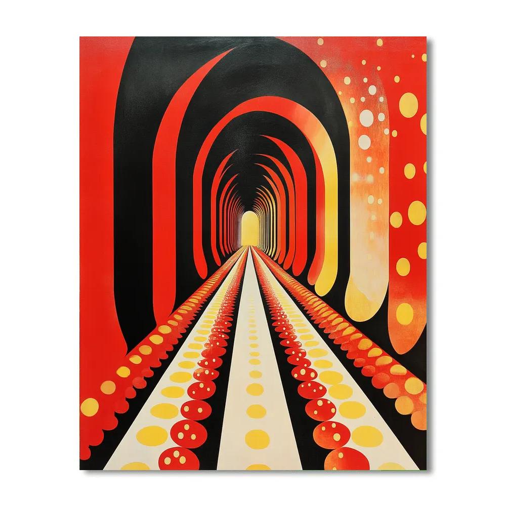 Yayoi Kusama Inspired Cosmic Polka Garden paint by number