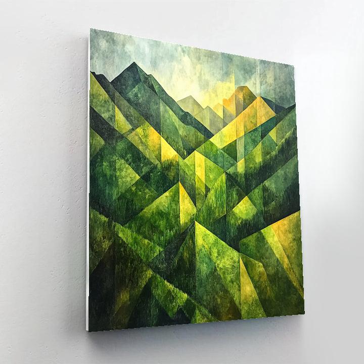 Paul Cézanne Inspired Verdant Mountain Abstract painting number kit