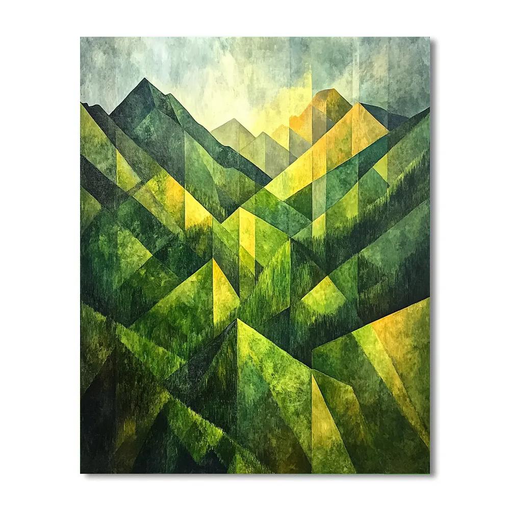 Paul Cézanne Inspired Verdant Mountain Abstract painting number kit