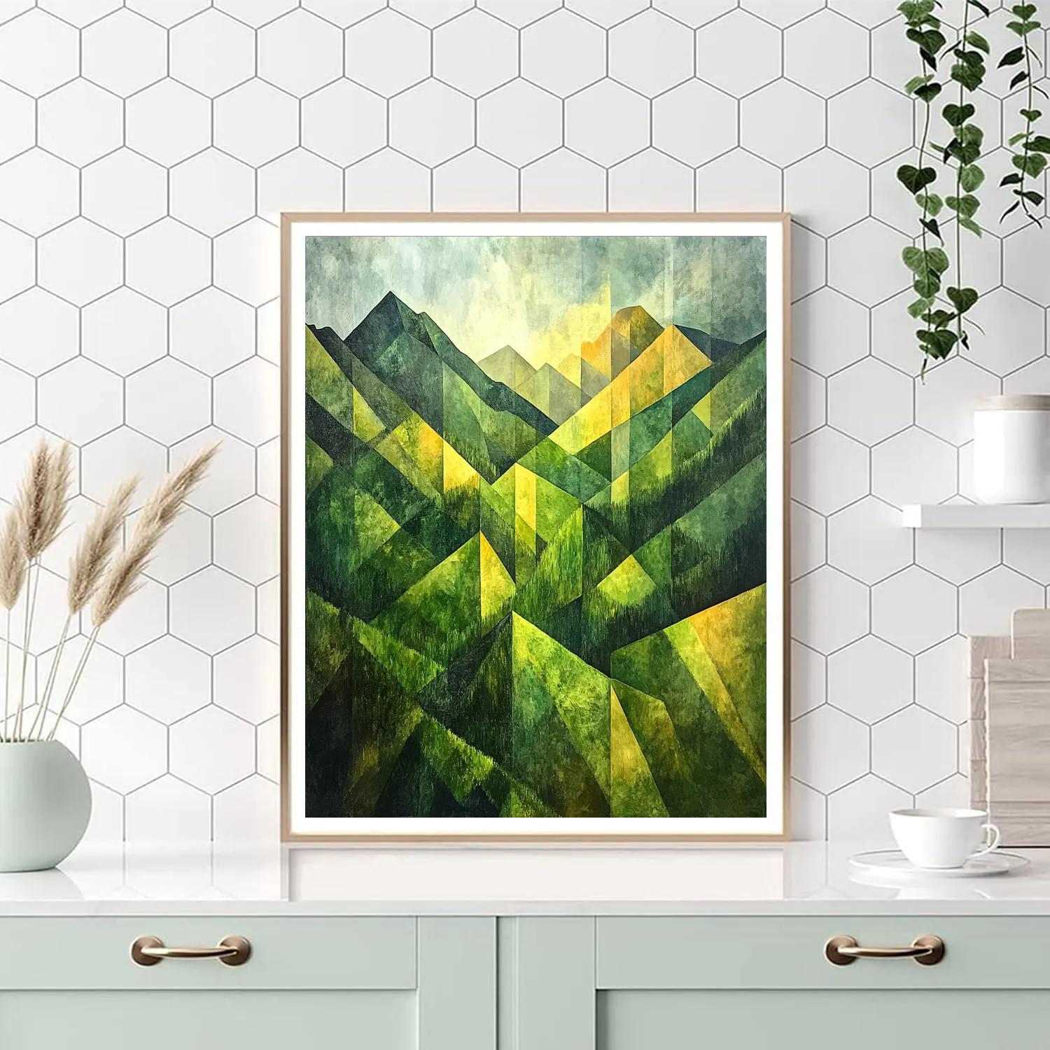 Paul Cézanne Inspired Verdant Mountain Abstract painting number kit