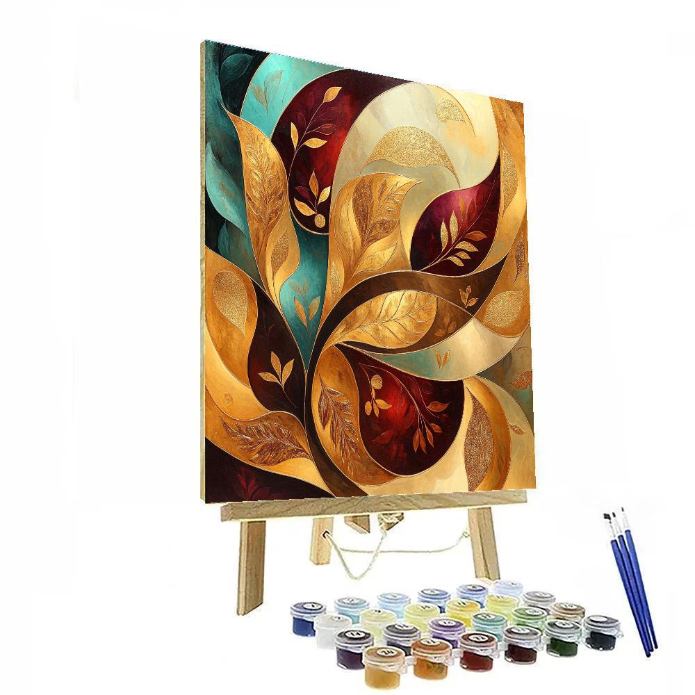 Gustav Klimt Inspired Ethereal Forest Patterns paint by color