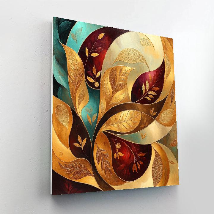 Gustav Klimt Inspired Ethereal Forest Patterns paint by color