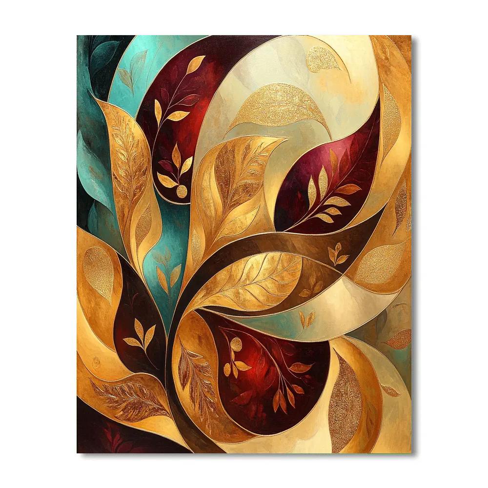 Gustav Klimt Inspired Ethereal Forest Patterns paint by color