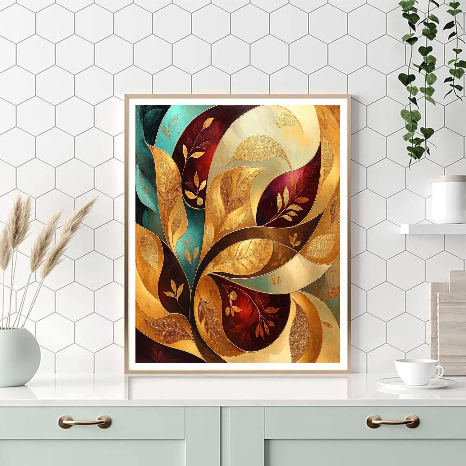 Gustav Klimt Inspired Ethereal Forest Patterns paint by color