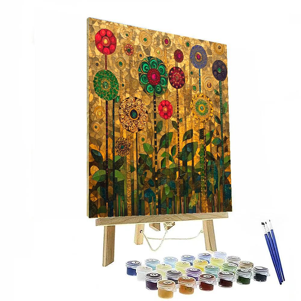 Gustav Klimt Inspired Radiant Floral Harmony Painting by numbers kit
