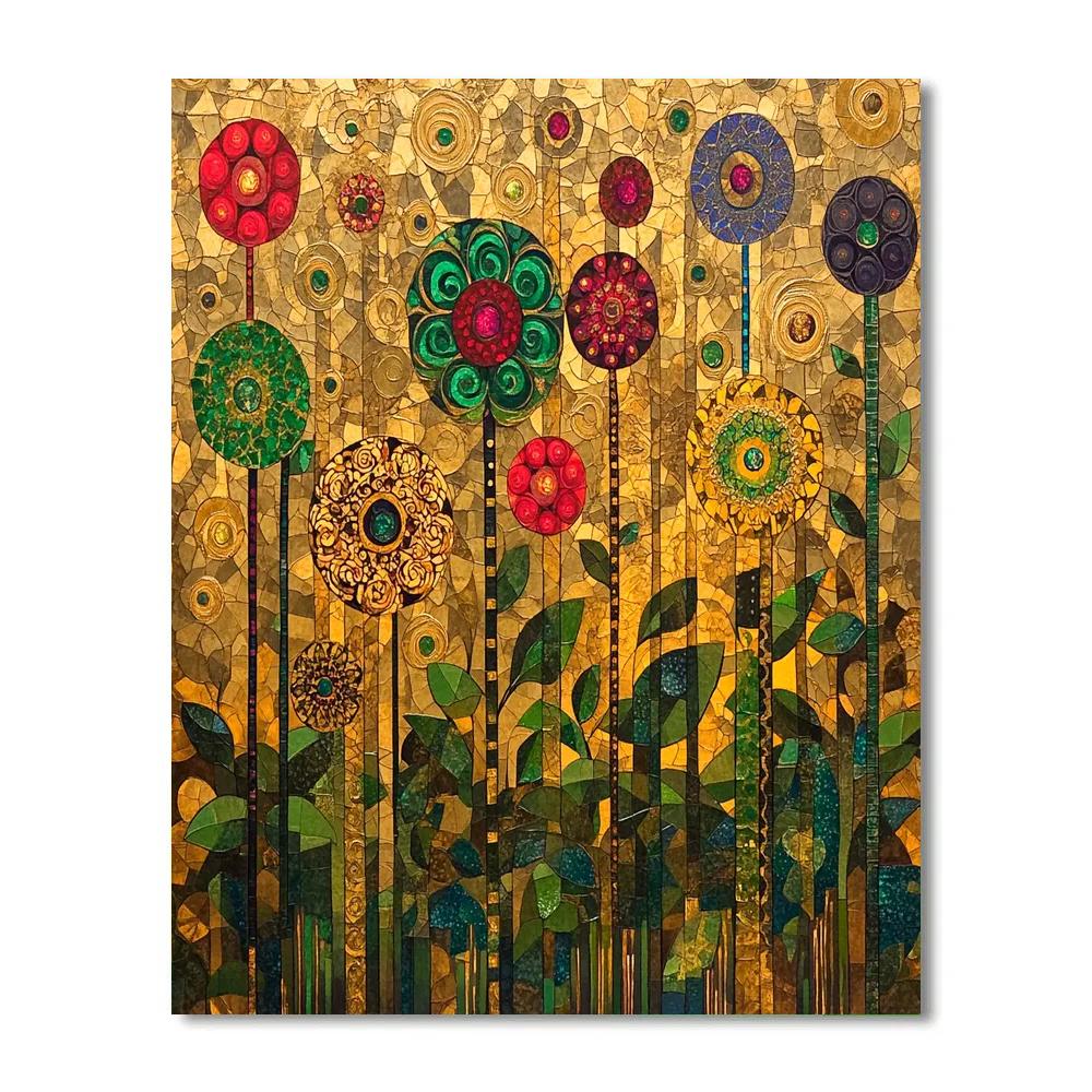Gustav Klimt Inspired Radiant Floral Harmony Painting by numbers kit