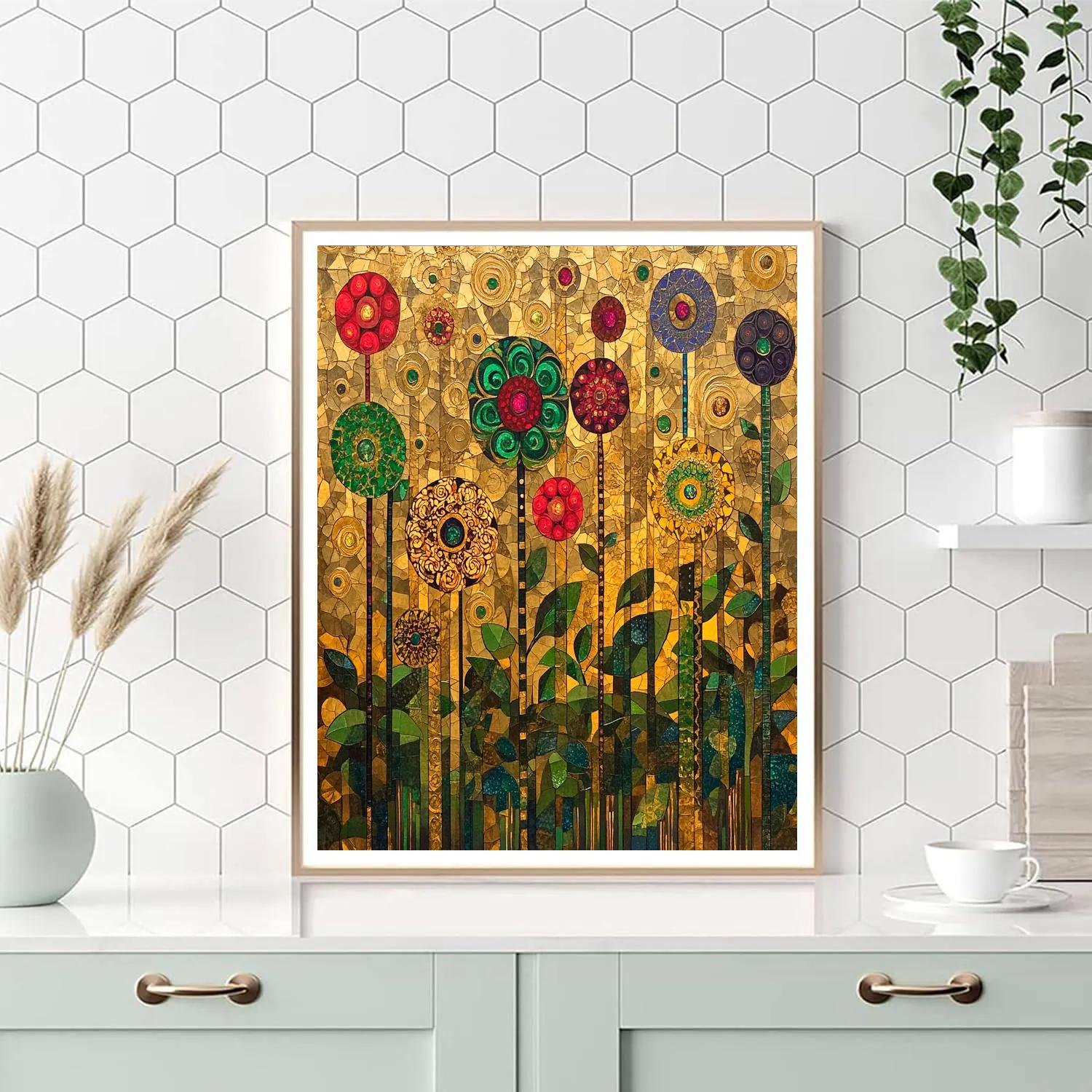 Gustav Klimt Inspired Radiant Floral Harmony Painting by numbers kit