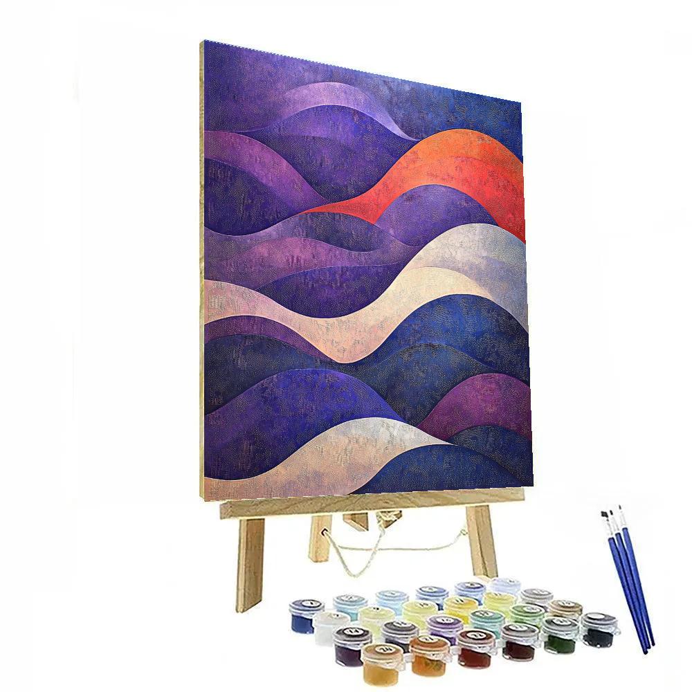 Georges Seurat Inspired Chromatic Wave Geometry paint by color