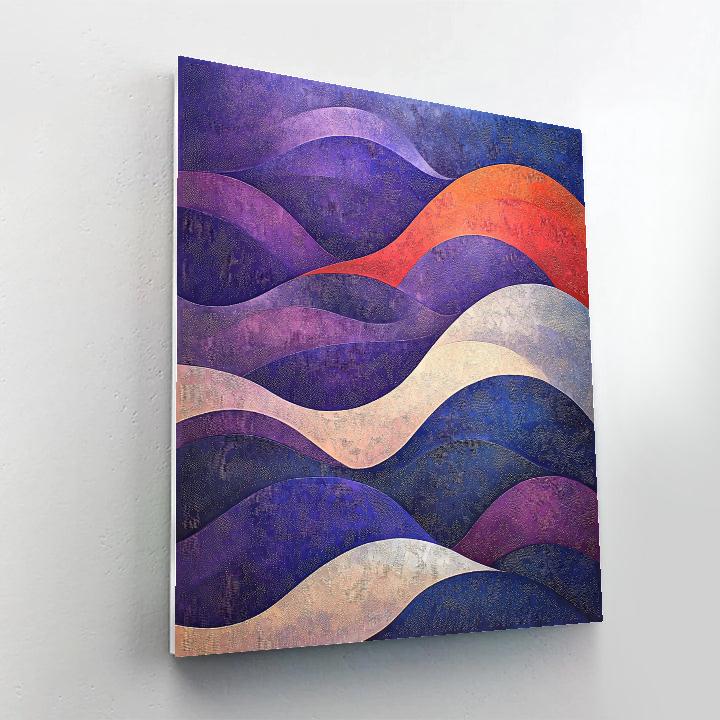 Georges Seurat Inspired Chromatic Wave Geometry paint by color