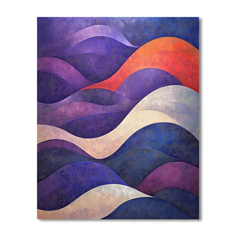 Georges Seurat Inspired Chromatic Wave Geometry paint by color