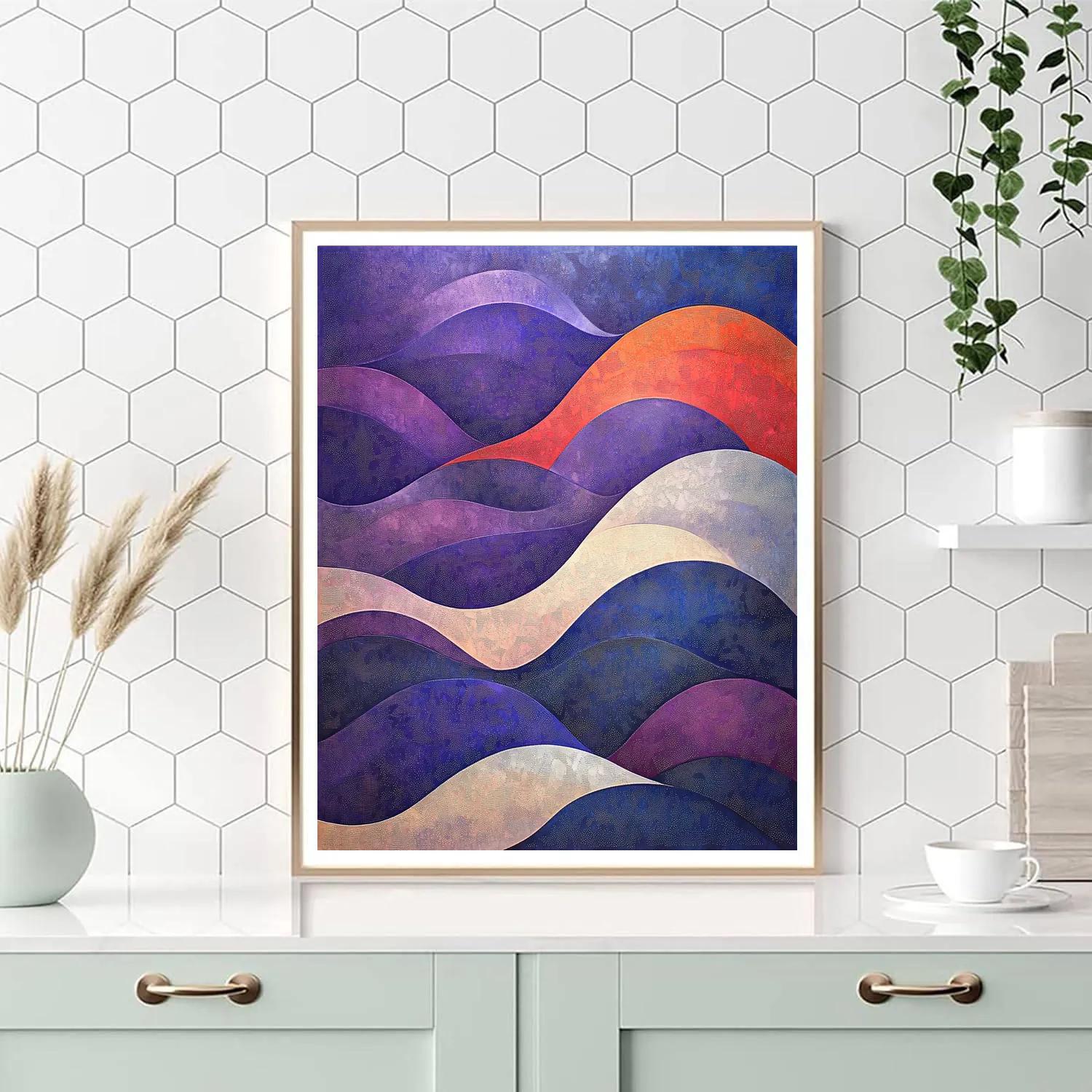 Georges Seurat Inspired Chromatic Wave Geometry paint by color