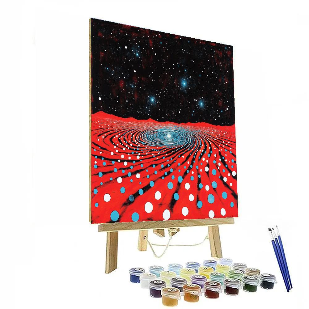 Yayoi Kusama Inspired Celestial Infinity Nets painting number kit