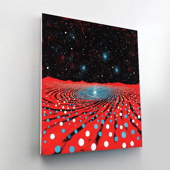 Yayoi Kusama Inspired Celestial Infinity Nets painting number kit