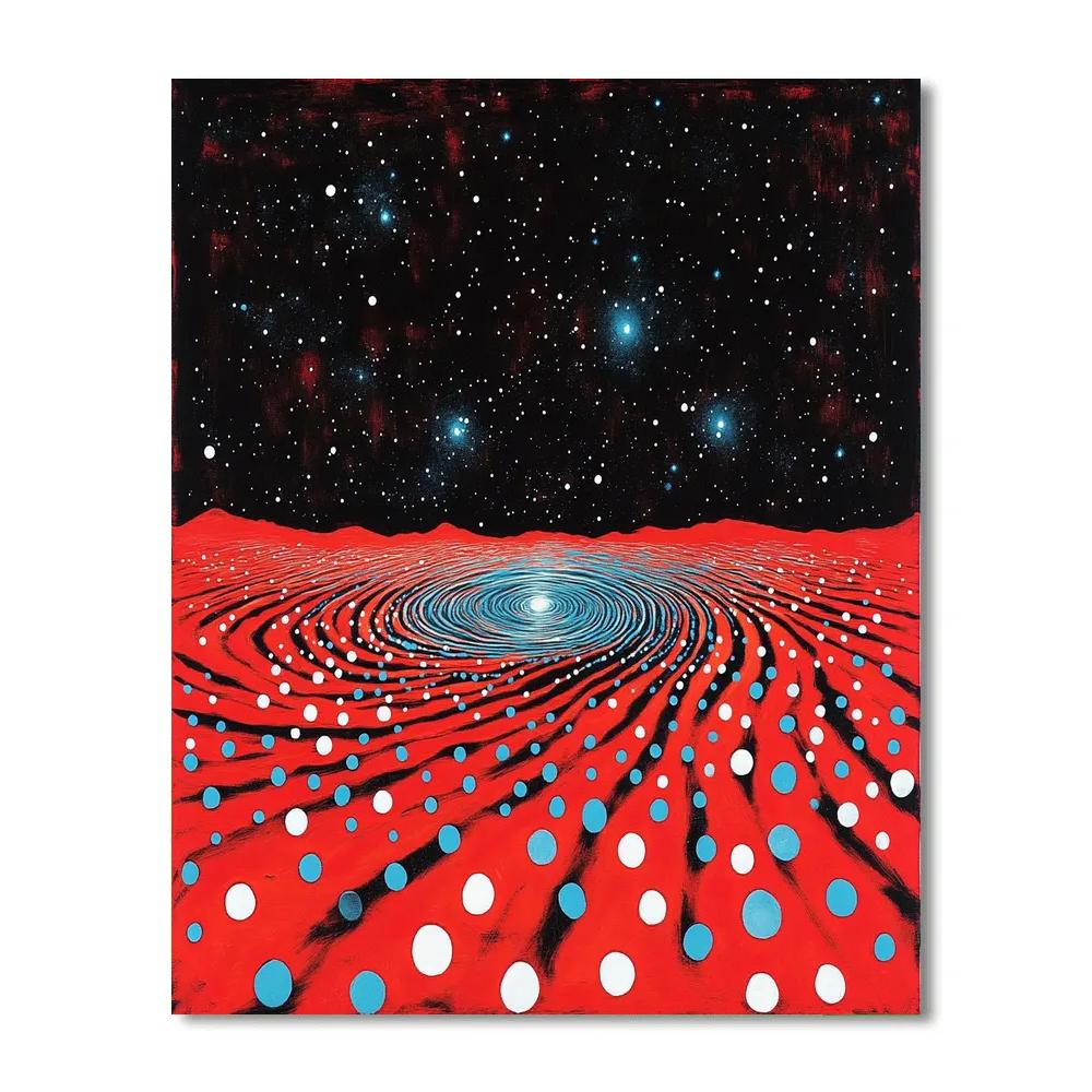 Yayoi Kusama Inspired Celestial Infinity Nets painting number kit