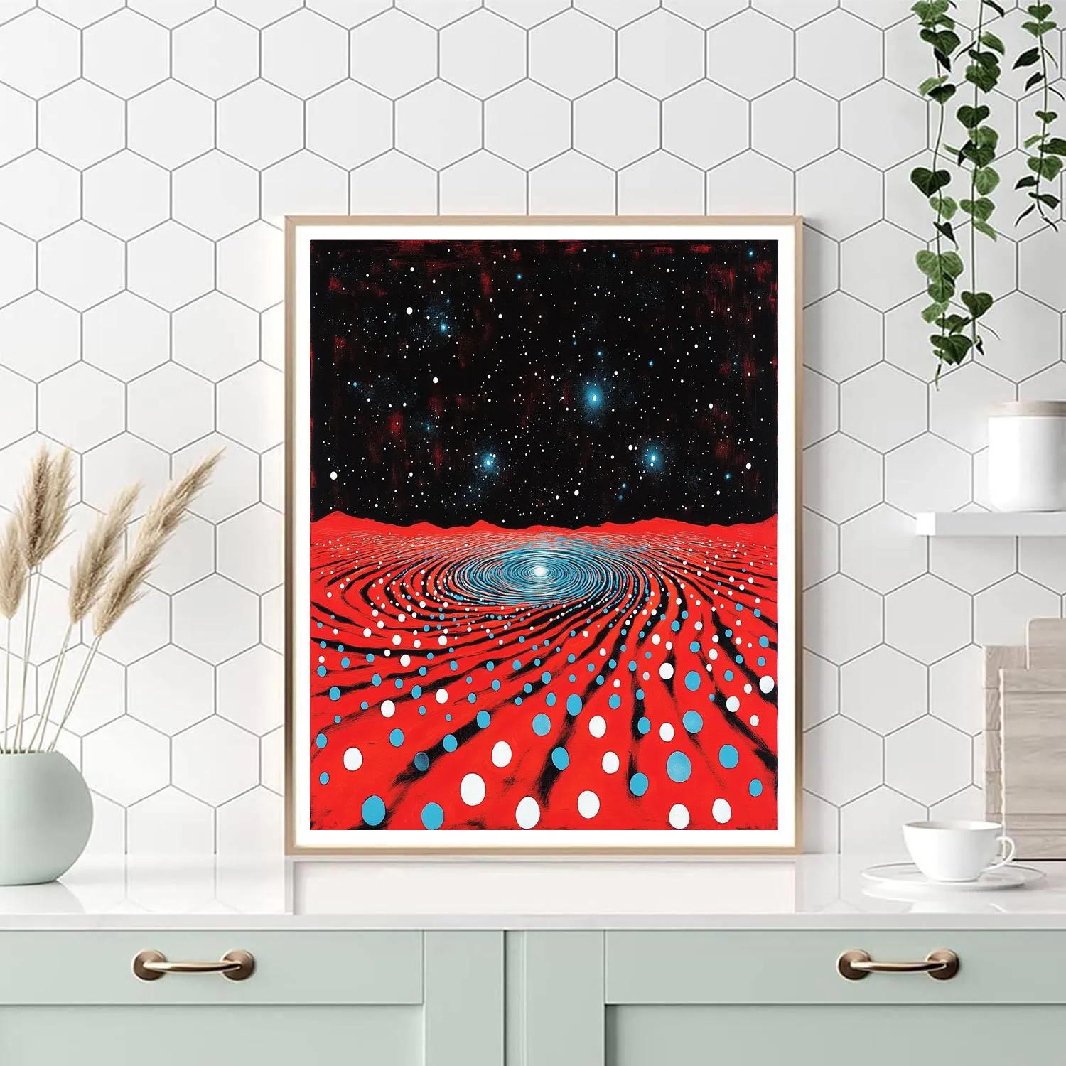 Yayoi Kusama Inspired Celestial Infinity Nets painting number kit